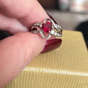 Vintage 925 Silver Ruby Ring size 5